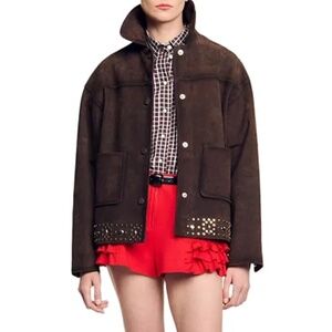 Studded Suede Leather Jacket